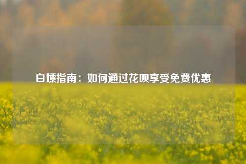 白嫖指南：如何通过花呗享受免费优惠