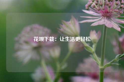 花呗下载：让生活更轻松