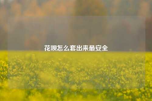 花呗怎么套出来最安全