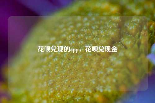 花呗兑现的app，花呗兑现金