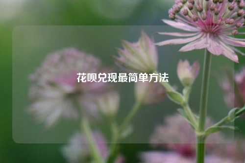 花呗兑现最简单方法