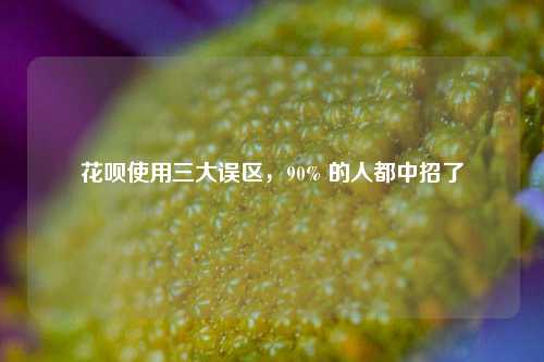 花呗使用三大误区，90% 的人都中招了